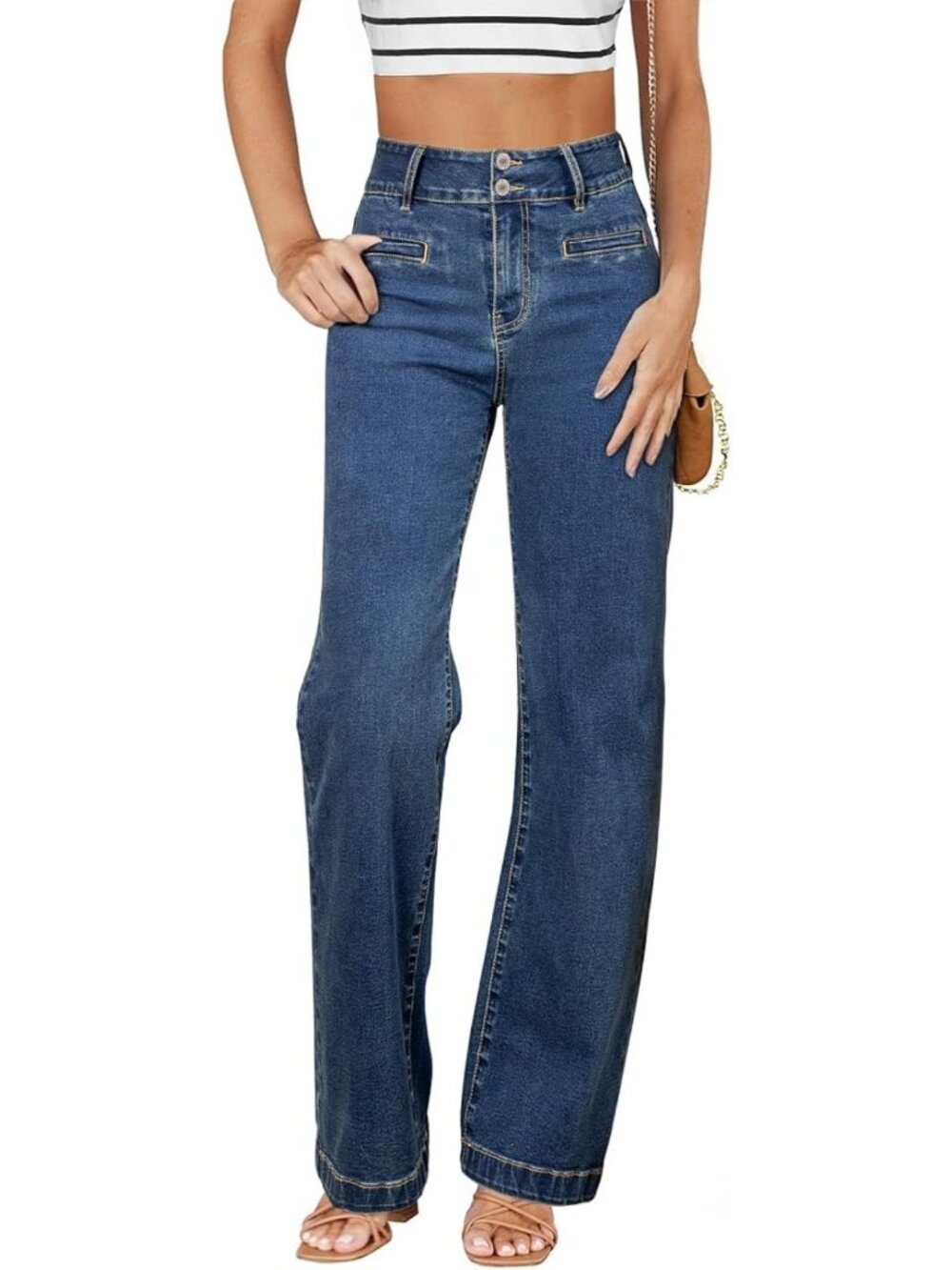 High Waisted Straight Leg Denim Jeans for Women | Stylish & Comfortable Fit